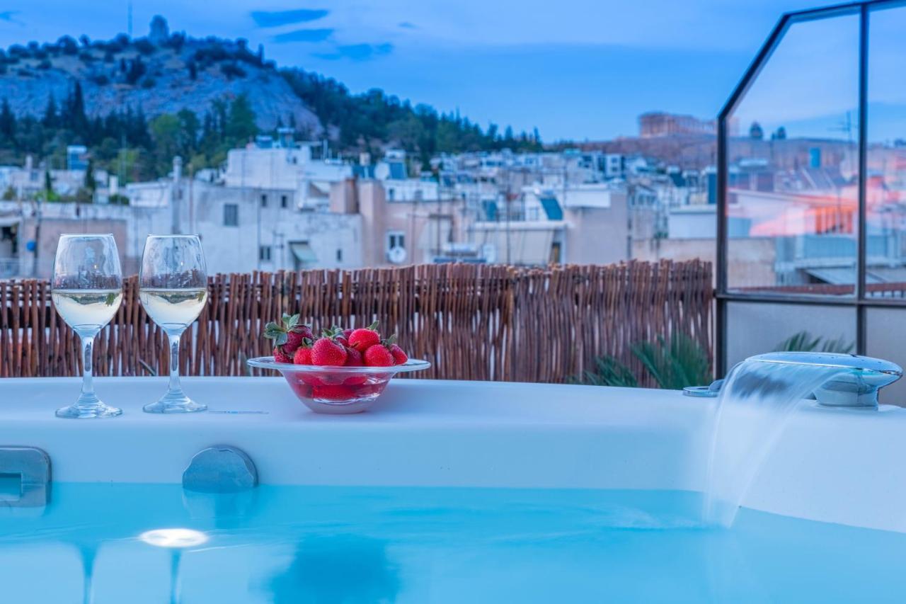 Topfloor Getaway Balcony&Hot Tub+Acropolis View 아테네 외부 사진